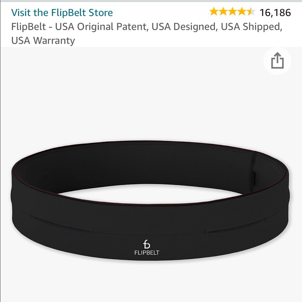 Black FlipBelt lightly used, size Large